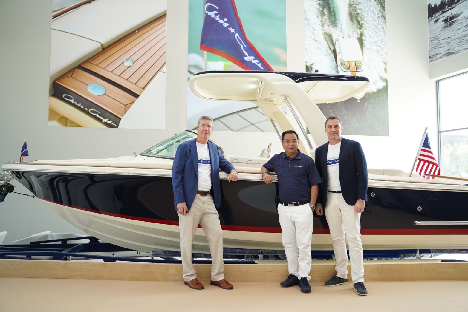 From left: Mr. Stephen F. Heese, President and CEO of Chris-Craft Corporation; Dr. Sunhavut Thamchuanviriya, Group Chief Executive Officer, Millennium Group Corporation (ASIA) PCL; and Mr. Bjorn Antonsson, Director of Marine International Business, Millennium Group Corporation (ASIA) PCL.