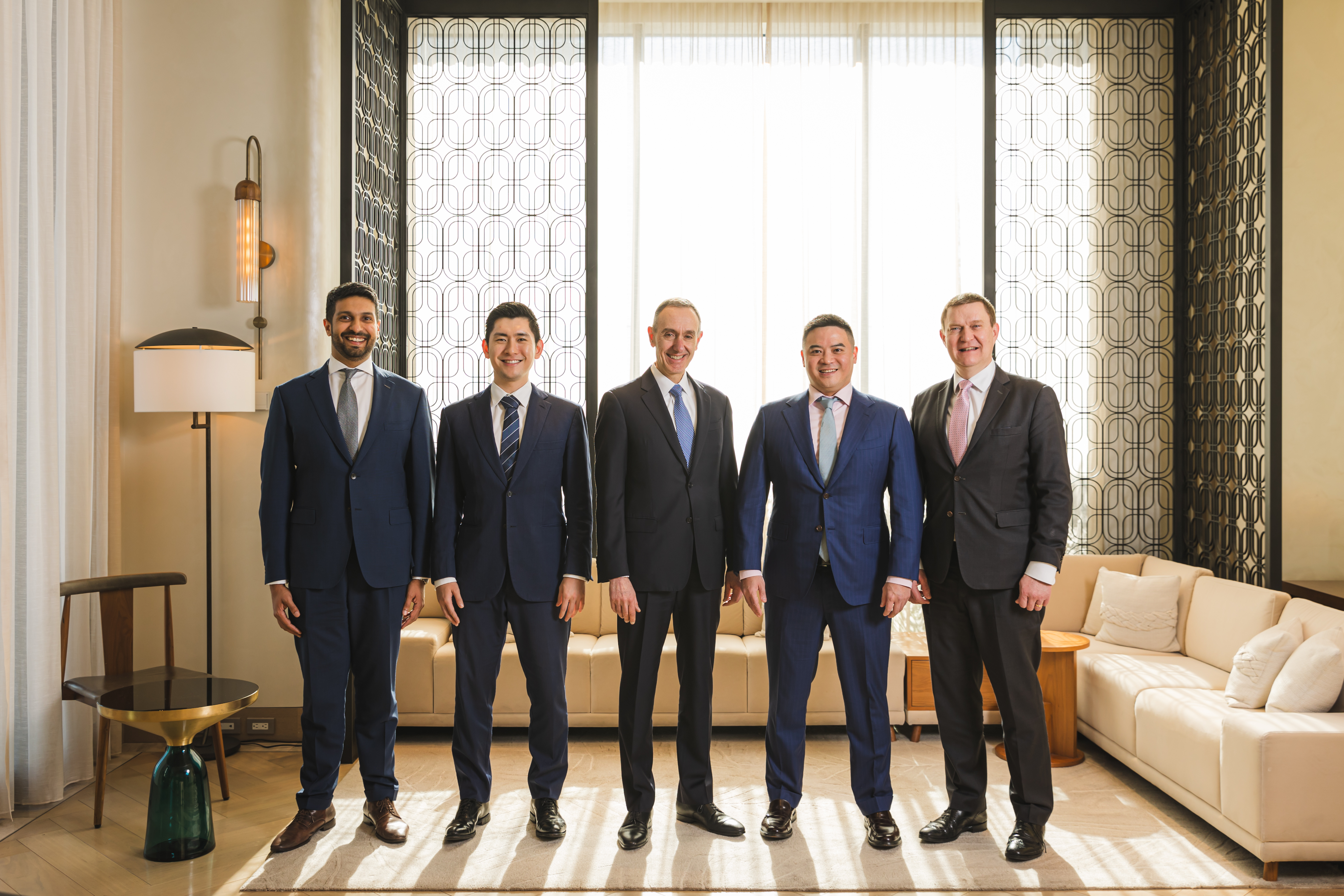 Abhijay Sandilya (Managing Director - Japan & Micronesia, IHG), Sam Lau (Founder and Managing Partner, Axe Management), Elie Maalouf (CEO, IHG), Gary Kwok (Founder and CEO, Axe Management), Kenneth Macpherson (CEO - Europe, Middle East, Asia and Africa, IHG).