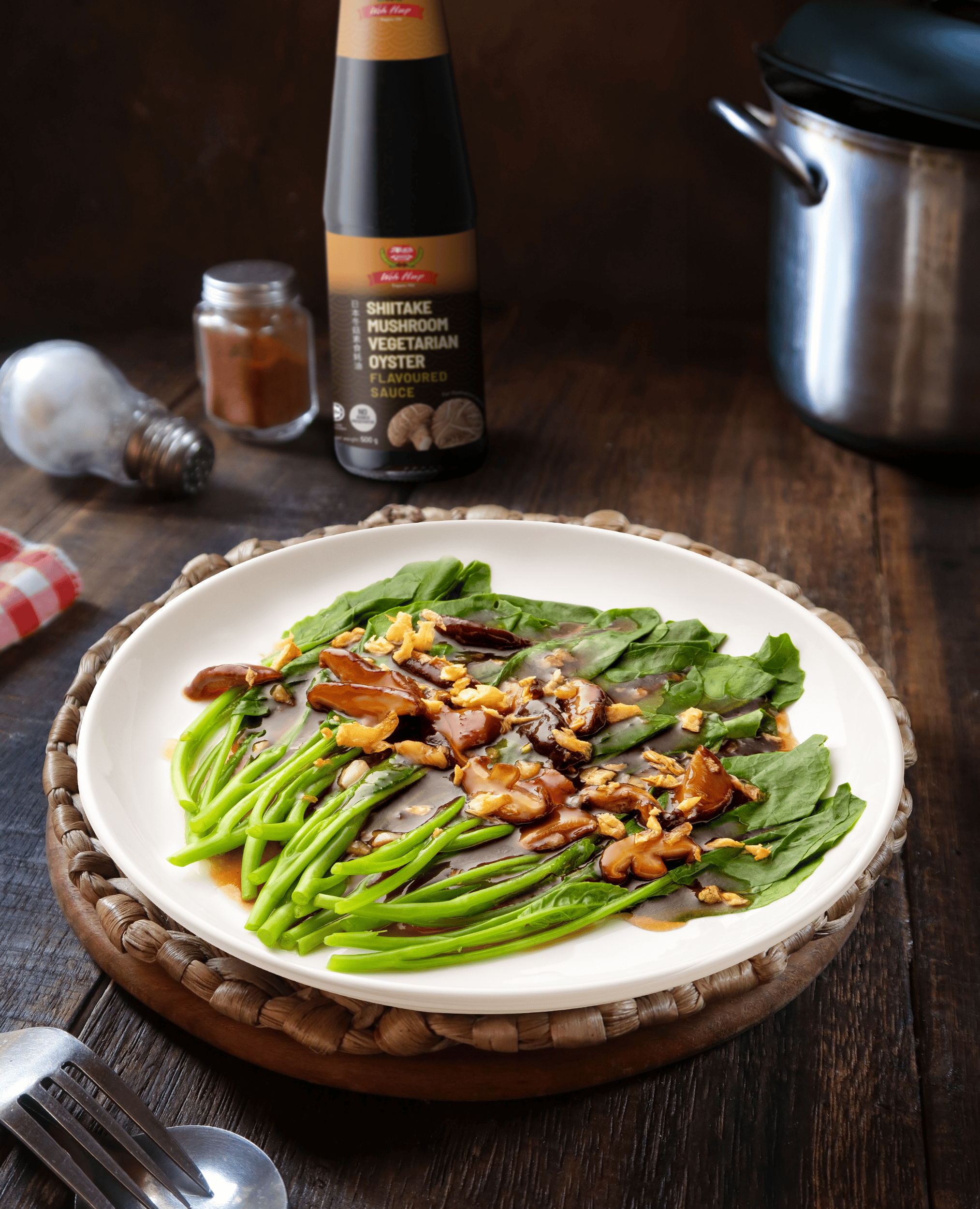 Woh Hup's Shiitake Mushroom Vegetarian Oyster Flavoured Sauce: A pantry favourite, packed with savoury mushroom goodness