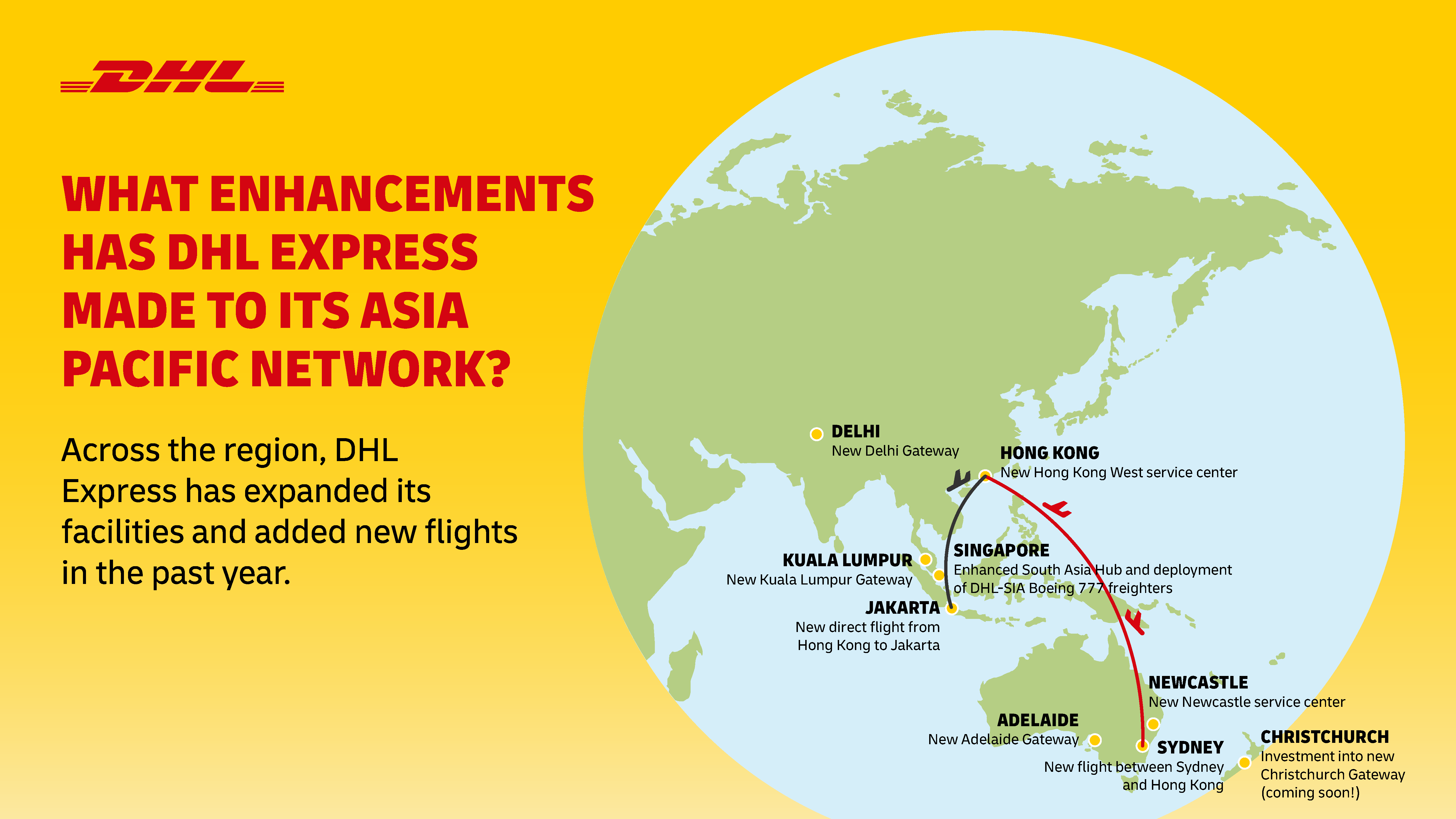 What enhancements has DHL Express made to its Asia Pacific network?