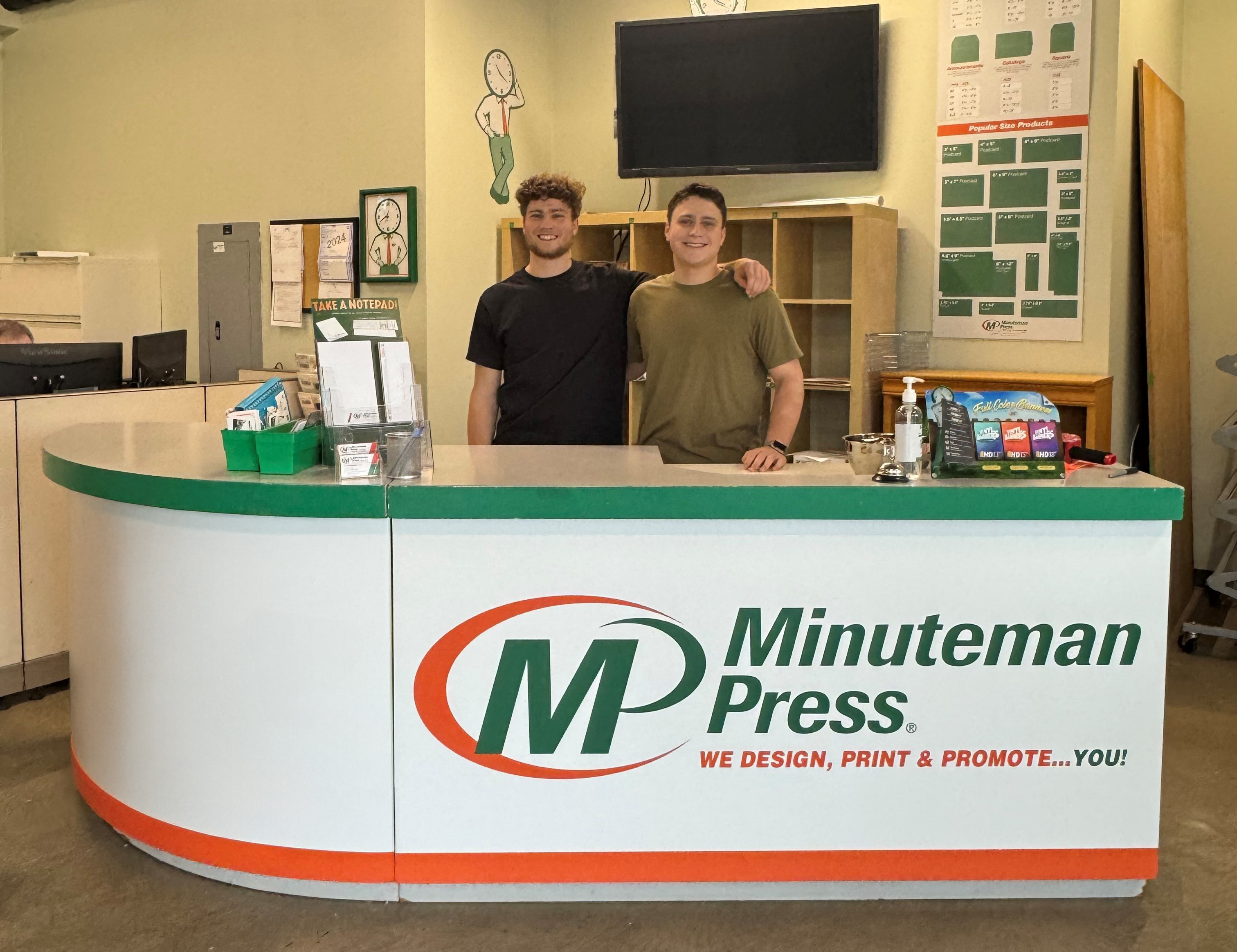 Minuteman Press Franchise Owners Niko and Colin Nicoloudakis, N. Seattle, WA.